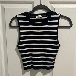 Hunter & Brown Striped Cropped Sweater Tank